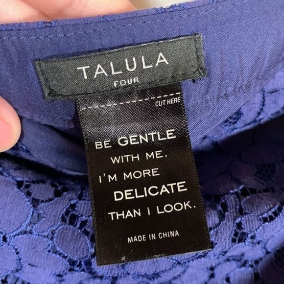 Talula Aritzia Blue Floral Lace Mini Skirt - Picture 6 of 7